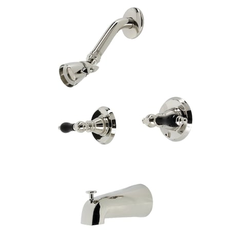 Kingston Brass Two-Handle Tub and Shower Faucet, Polished Nickel KB246AKL